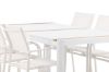 Imagine Togo - Dining Table- White / Teak - Allu / Teak - 200*100 +Santorini Arm Chair (Stackable)  - White Alu / White Textilene _6