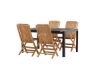 Imagine Togo - Masă de Dining- Negru / Teak - Allu / Teak - 150*100 _1 + Ghana - Scaun pliabil- Natural - Teak - _4