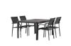 Imagine Masa de dining Togo - Negru / Teak - Aluminiu / Teak - 150*100 _1+ Scaun Santorini (Empilabil) - Aluminiu Negru / Textilen Negru _4