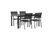 Imagine Masa de dining Togo - Negru / Teak - Aluminiu / Teak - 150*100 _1+ Scaun Santorini (Empilabil) - Aluminiu Negru / Textilen Negru _4