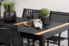 Imagine Masa de dining Togo - Negru / Teak - Aluminiu / Teak - 150*100 _1+ Scaun Santorini (Empilabil) - Aluminiu Negru / Textilen Negru _4