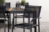 Imagine Masa de dining Togo - Negru / Teak - Aluminiu / Teak - 150*100 _1+ Scaun Santorini (Empilabil) - Aluminiu Negru / Textilen Negru _4