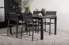 Imagine Masa de dining Togo - Negru / Teak - Aluminiu / Teak - 150*100 _1+ Scaun Santorini (Empilabil) - Aluminiu Negru / Textilen Negru _4