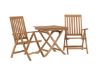 Imagine Ghana - Folding Table- Natural - Teak - 70*70cm _1+ Kenya 5-position Folding Chair - Teak _2