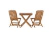 Imagine Ghana - Folding Table- Natural - Teak - 70*70cm _1+ Ghana - Folding Chair- Natural - Teak - _2