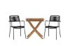 Imagine Ghana - Folding Table- Natural - Teak - 70*70cm _1+ Lindos Armchair - Black Alu / Black Rope _2