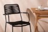 Imagine Ghana - Folding Table- Natural - Teak - 70*70cm _1+ Lindos Armchair - Black Alu / Black Rope _2