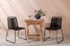 Imagine Ghana - Folding Table- Natural - Teak - 70*70cm _1+ Lindos Stacking Chair - Black Alu / Black Rope _2