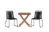 Imagine Ghana - Folding Table- Natural - Teak - 70*70cm _1+ Lindos Stacking Chair - Black Alu / Black Rope _2