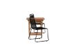 Imagine Ghana - Folding Table- Natural - Teak - 70*70cm _1+ Lindos Stacking Chair - Black Alu / Black Rope _2