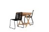 Imagine Ghana - Folding Table- Natural - Teak - 70*70cm _1+ Lindos Stacking Chair - Black Alu / Black Rope _2