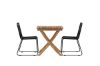 Imagine Ghana - Folding Table- Natural - Teak - 70*70cm _1+ Lindos Stacking Chair - Black Alu / Black Rope _2