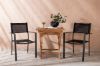 Imagine Ghana - Folding Table- Natural - Teak - 70*70cm _1+ Copacabana Stacking Chair - Black/Black _2