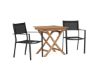 Imagine Ghana - Folding Table- Natural - Teak - 70*70cm _1+ Copacabana Stacking Chair - Black/Black _2