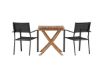 Imagine Ghana - Folding Table- Natural - Teak - 70*70cm _1+ Copacabana Stacking Chair - Black/Black _2