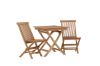 Imagine Ghana - Folding Table- Natural - Teak - 70*70cm _1+ Kenya Folding Chair w/o Armrest - Teak _2CC