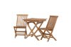 Imagine Ghana - Folding Table- Natural - Teak - 70*70cm _1+ Kenya Folding Chair w/o Armrest - Teak _2CC