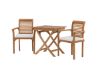 Imagine Ghana - Folding Table- Natural - Teak - 70*70cm _1+ Kenya - Dining Chair- Natural - Teak - _2