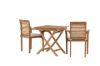 Imagine Ghana - Folding Table- Natural - Teak - 70*70cm _1+ Kenya - Dining Chair- Natural - Teak - _2