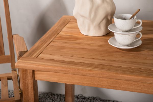 Imagine Kenya - Masa de Dining - Natural - Teak - 70*70cm +Kenya Scaun pliabil 5 poziții - Teak _ 2