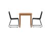 Imagine Kenya - Masă de dining - Natural - Teak - 70*70cm _1+ Scaun Lindos Stacking - Aluminiu negru / Sfori negre _2