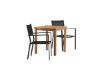 Imagine Kenya - Dining Table- Natural - Teak - 70*70cm _1+ Copacabana Stacking Chair - Black/Black _2