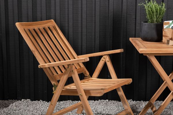 Imagine Kenya - Folding Table- Natural - Teak - 70*70cm +Kenya 5-position Folding Chair - Teak _2