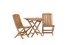 Imagine Kenya - Folding Table- Natural - Teak - 70*70cm _1+ Ghana - Folding Chair- Natural - Teak - _2