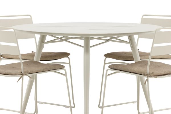 Imagine Masa de dining Lina - Bej - Rotundă 120 cm- Scaun de dining Lina - Bej_4