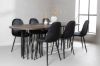 Imagine Masa ovală de dining Stone - Negru / Furnir Mocca + Scaun de dining Polar - Picioare negre / Catifea neagră _6