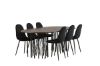 Imagine Masa ovală de dining Stone - Negru / Furnir Mocca + Scaun de dining Polar - Picioare negre / Catifea neagră _6