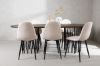 Imagine Masa ovala de dining Stone - Negru / Furnir Mocca + Scaun de dining Polar - Picioare Negre / Catifea Bej _6