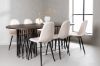 Imagine Masa ovala de dining Stone - Negru / Furnir Mocca + Scaun de dining Polar - Picioare Negre / Catifea Bej _6