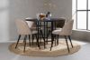 Imagine Masa de Dining Copenhaga - Negru / Furnir Negru + Scaun cu Fire Velur - Negru / Material Bej (Poliester din in) _4