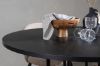 Imagine Masa de Dining Copenhaga - Negru / Furnir Negru + Scaun cu Fire Velur - Negru / Material Bej (Poliester din in) _4