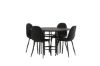 Imagine Masa de dining Copenhagen - Negru / Furnir negru + Scaun de dining Polar - Picioare negre - Material negru _4