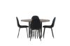 Imagine Masa de dining rotunda - Negru / Furnir de Moca + Scaun de dining Polar - Picioare negre - Material negru_4