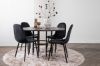 Imagine Masa de dining Copenhaga - Negru / Furnir de Mocca + Scaun de dining Polar - Picioare Negre / Catifea Neagra _4