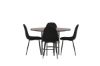 Imagine Masa de dining Copenhaga - Negru / Furnir de Mocca + Scaun de dining Polar - Picioare Negre / Catifea Neagra _4