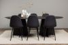 Imagine Masa ovală pentru dining Bootcut - Negru / Faner negru +Scaun de dining Polar - Picioare negre - Material negru _6