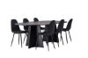 Imagine Masa ovală pentru dining Bootcut - Negru / Faner negru +Scaun de dining Polar - Picioare negre - Material negru _6