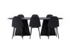 Imagine Masa ovală pentru dining Bootcut - Negru / Faner negru +Scaun de dining Polar - Picioare negre - Material negru _6