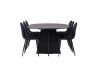 Imagine Masa ovală pentru dining Bootcut - Negru / Faner negru +Scaun de dining Polar - Picioare negre - Material negru _6