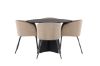 Imagine Masa rotunda pentru dining Bootcut - Negru / Faner negru + Scaun Berit - Negru / Stofa bej (poliester in) _4