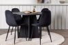 Imagine Masa de Dining Bootcut rotunda - Negru / Faner negru + Scaun de Dining Polar - Picioare negre / Catifea neagră _4