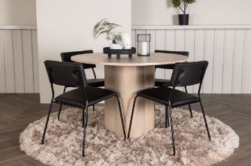 Imagine OliviaDiningTable-WhiteWashVeneer+KenthChair-Black/BlackPU_4