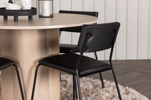 Imagine OliviaDiningTable-WhiteWashVeneer+KenthChair-Black/BlackPU_4