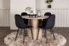 Imagine Masa de dining Olivia-WhiteWashVeneer+ Scaun de dining Polar- picioare negre/ catifea neagra_4