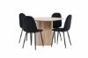 Imagine Masa de dining Olivia-WhiteWashVeneer+ Scaun de dining Polar- picioare negre/ catifea neagra_4