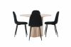 Imagine Masa de dining Olivia-WhiteWashVeneer+ Scaun de dining Polar- picioare negre/ catifea neagra_4